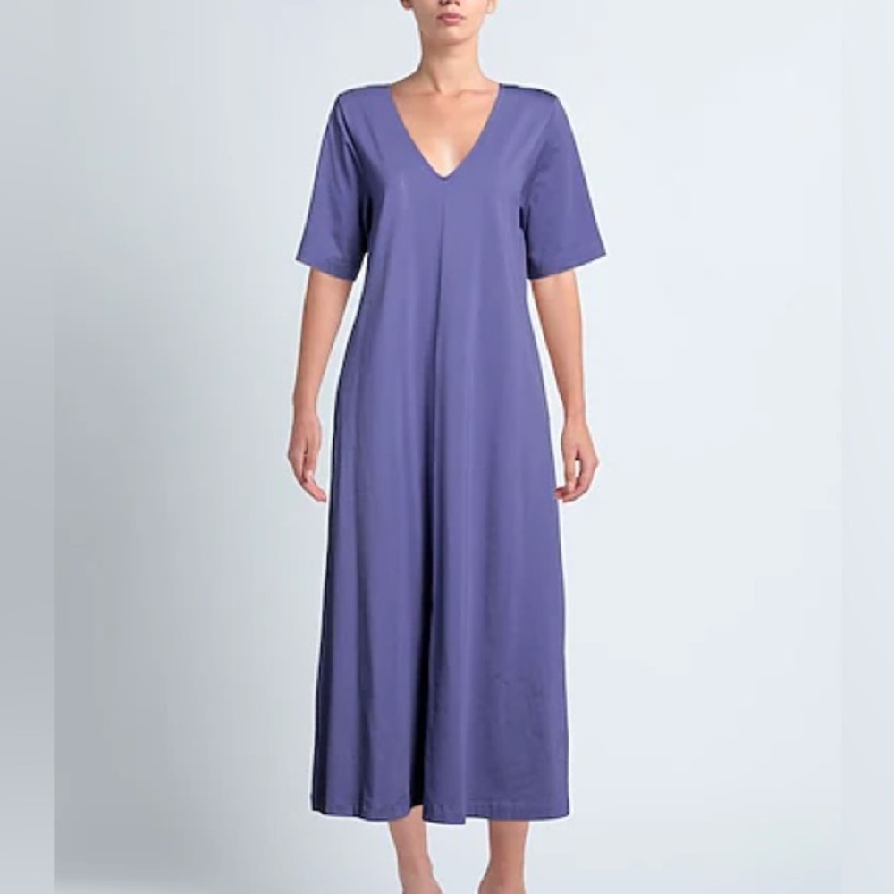 Alpha Studio Midi Short Sleeve Dress in Purple
